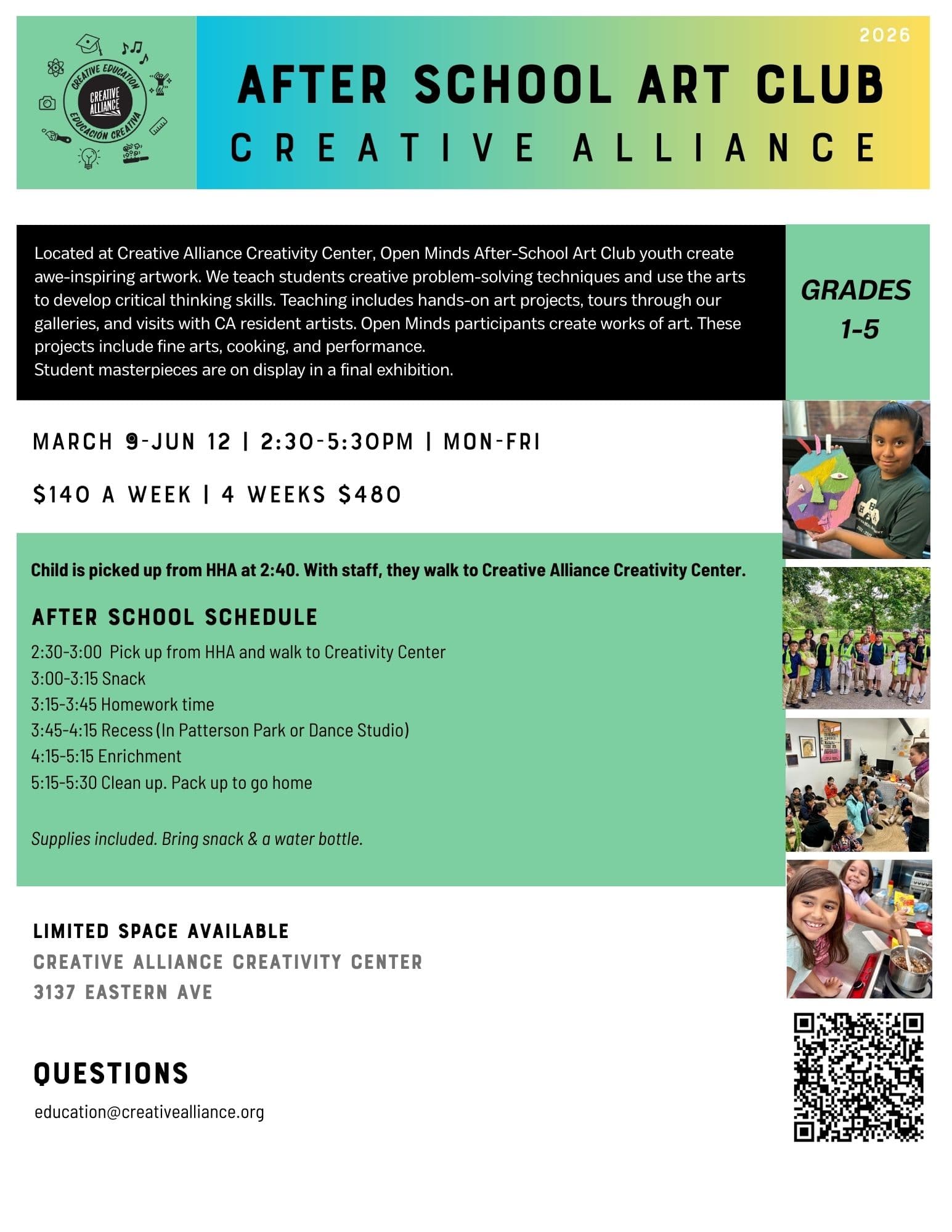 Open Minds After School Art Club — Ages 6-12 — family event in Baltimore