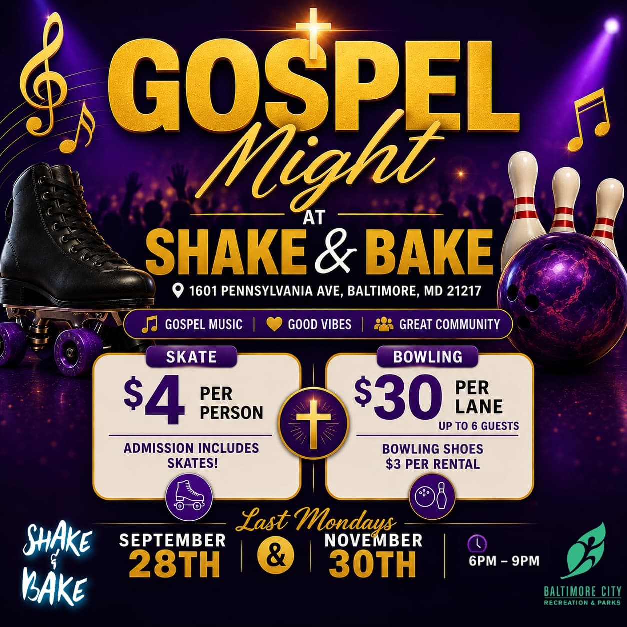 Gospel Night at Shake & Bake β family event in Baltimore